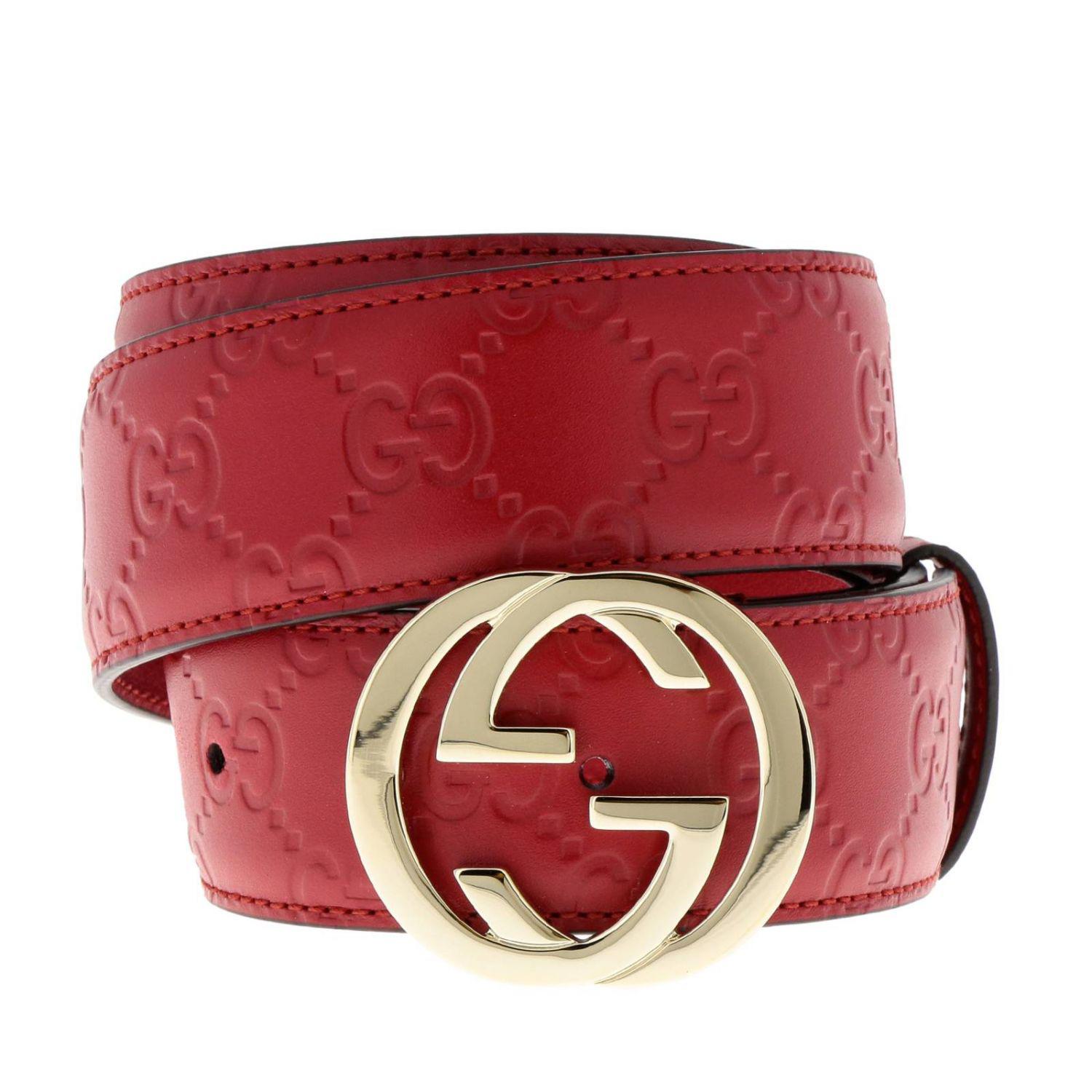 Gucci Women's Belt ($265) ❤ liked on Polyvore featuring accessories, belts,  red, gucci, red belt and gucci belt