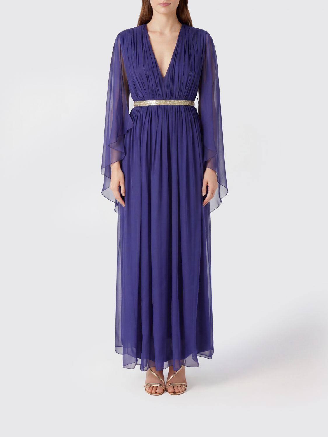 sapphire blue chiffon dress Alberta Ferretti Italy. Floral Print Mini Dress