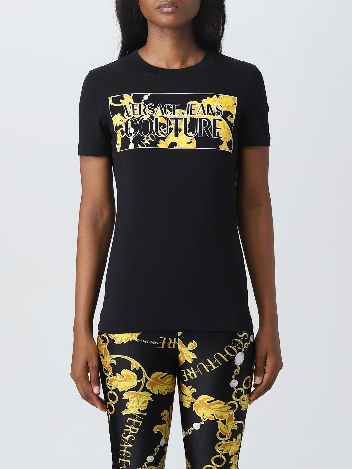 Versace Jeans Couture Cotton T-shirt in Black | Lyst