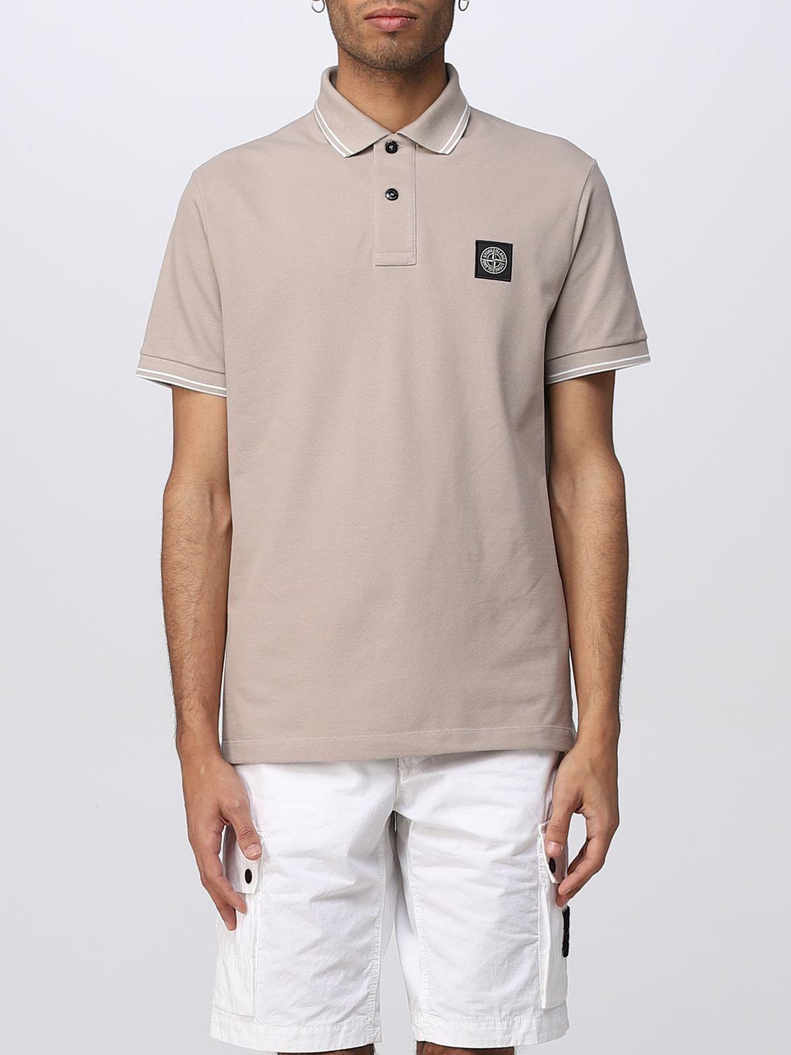 Stone Island Polo Shirt in Gray for Men | Lyst