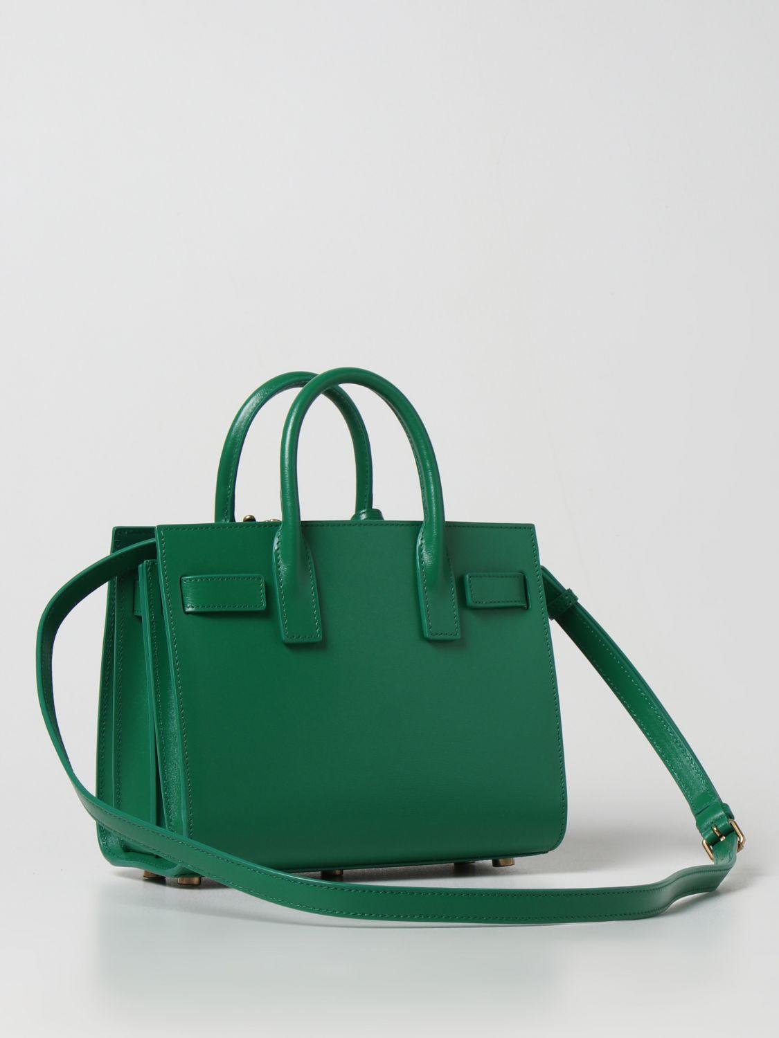 Saint Laurent Sac De Jour Nano Bag In Green Smooth Leather