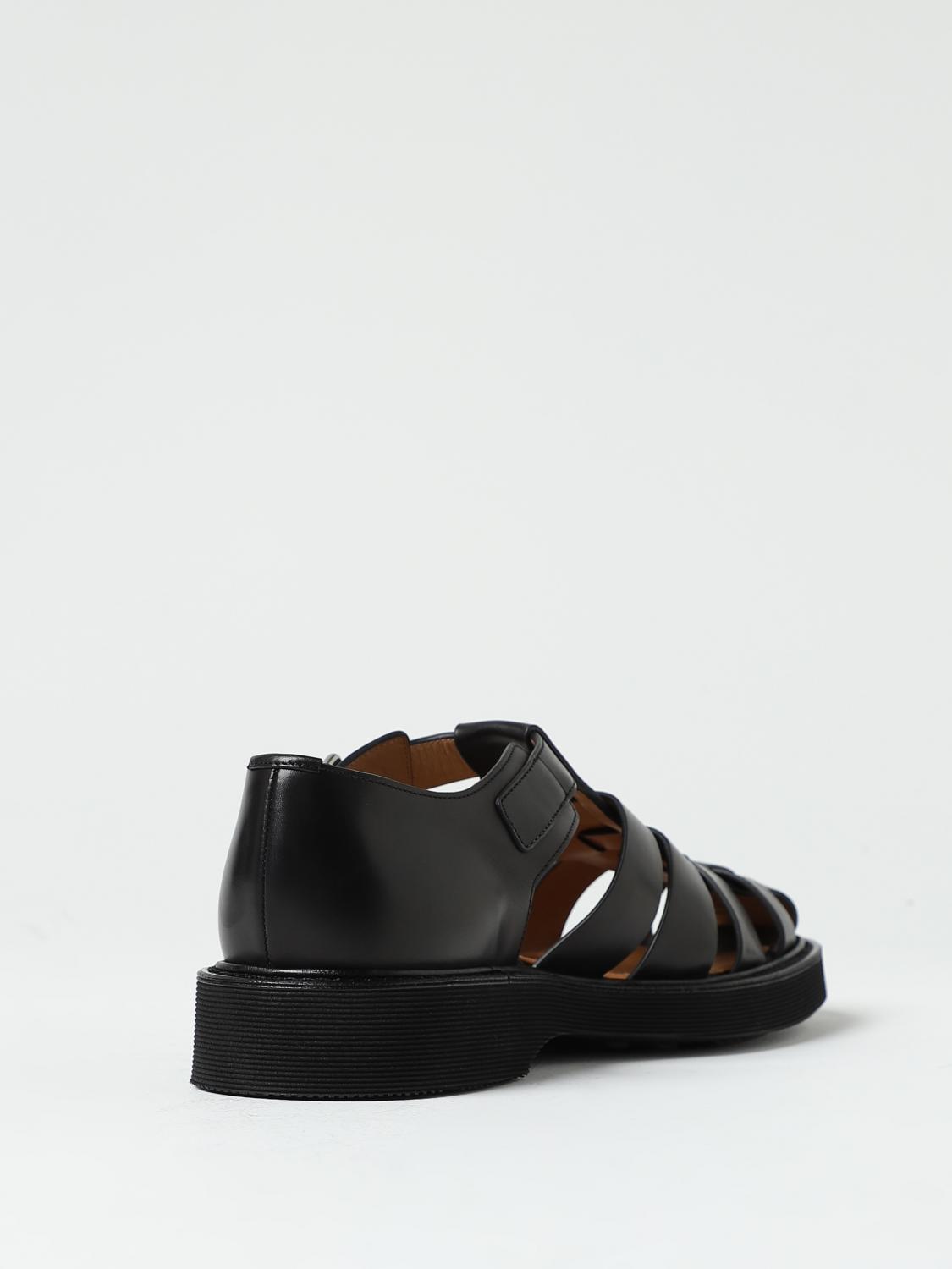 サンダル・ミュール Church's Black Calf Leather Sandals Black Prestige Calf Leather Sandal | Church's