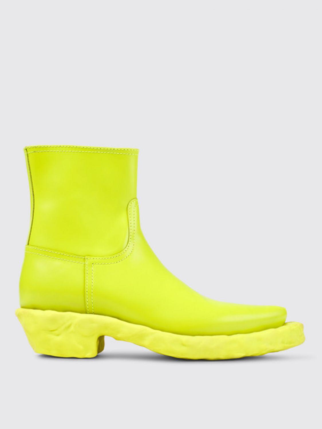Green flat shop ankle boots