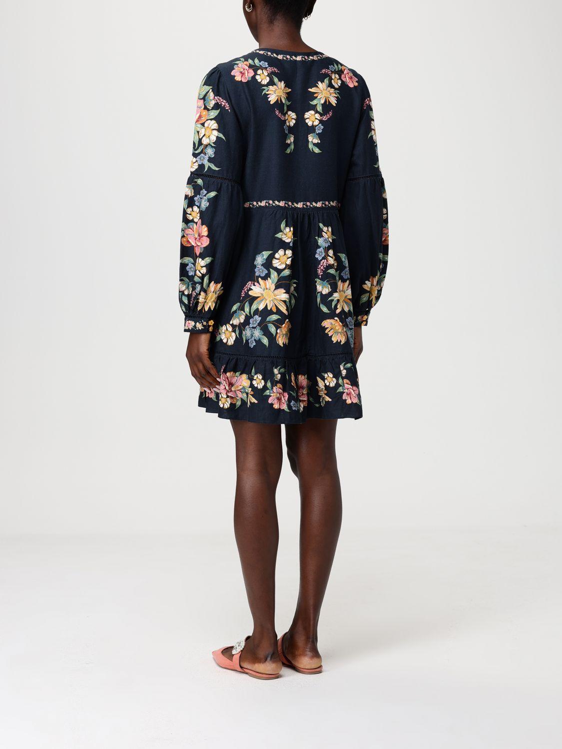 sachin and babi light blue dress Red Garden Delight Long Sleeve Midi Dress – FARM Rio main image 1