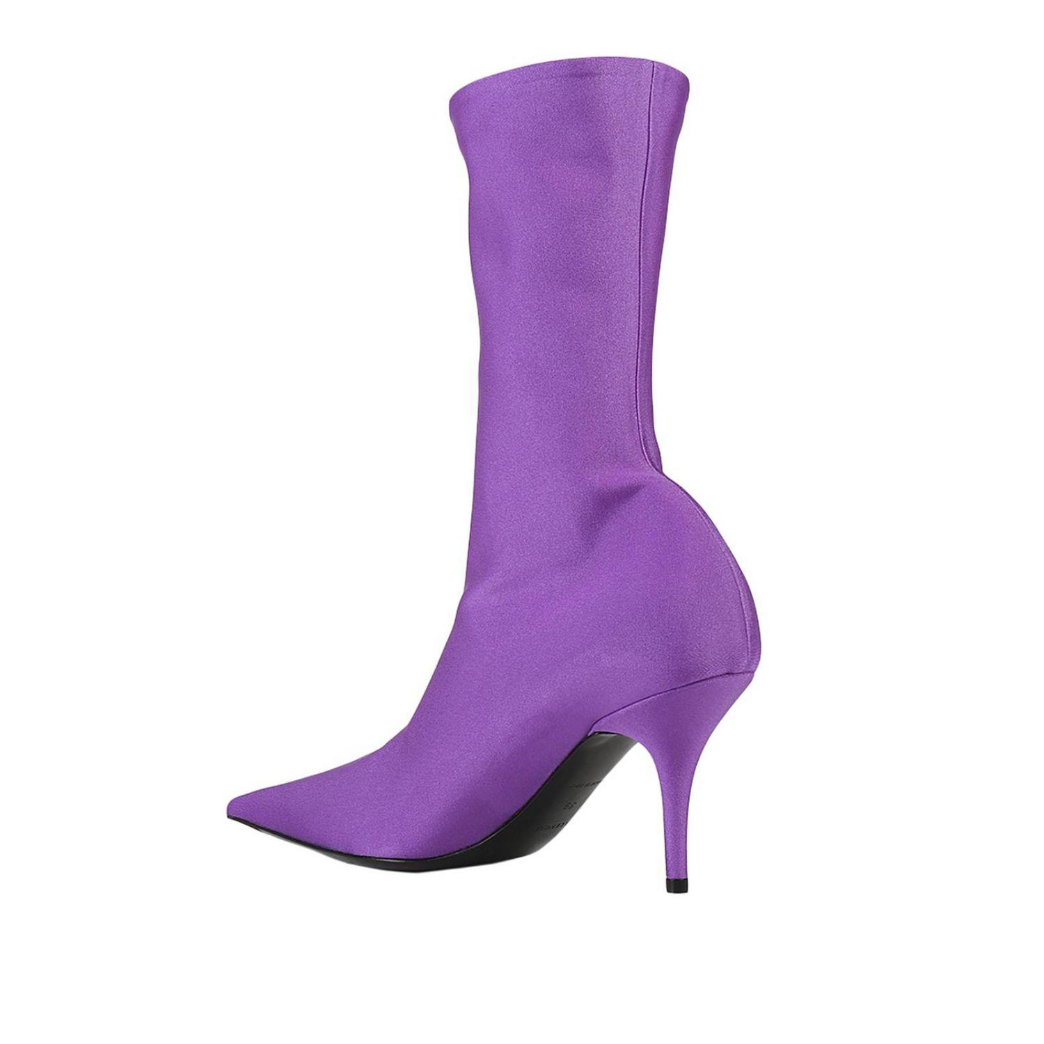 balenciaga boots purple