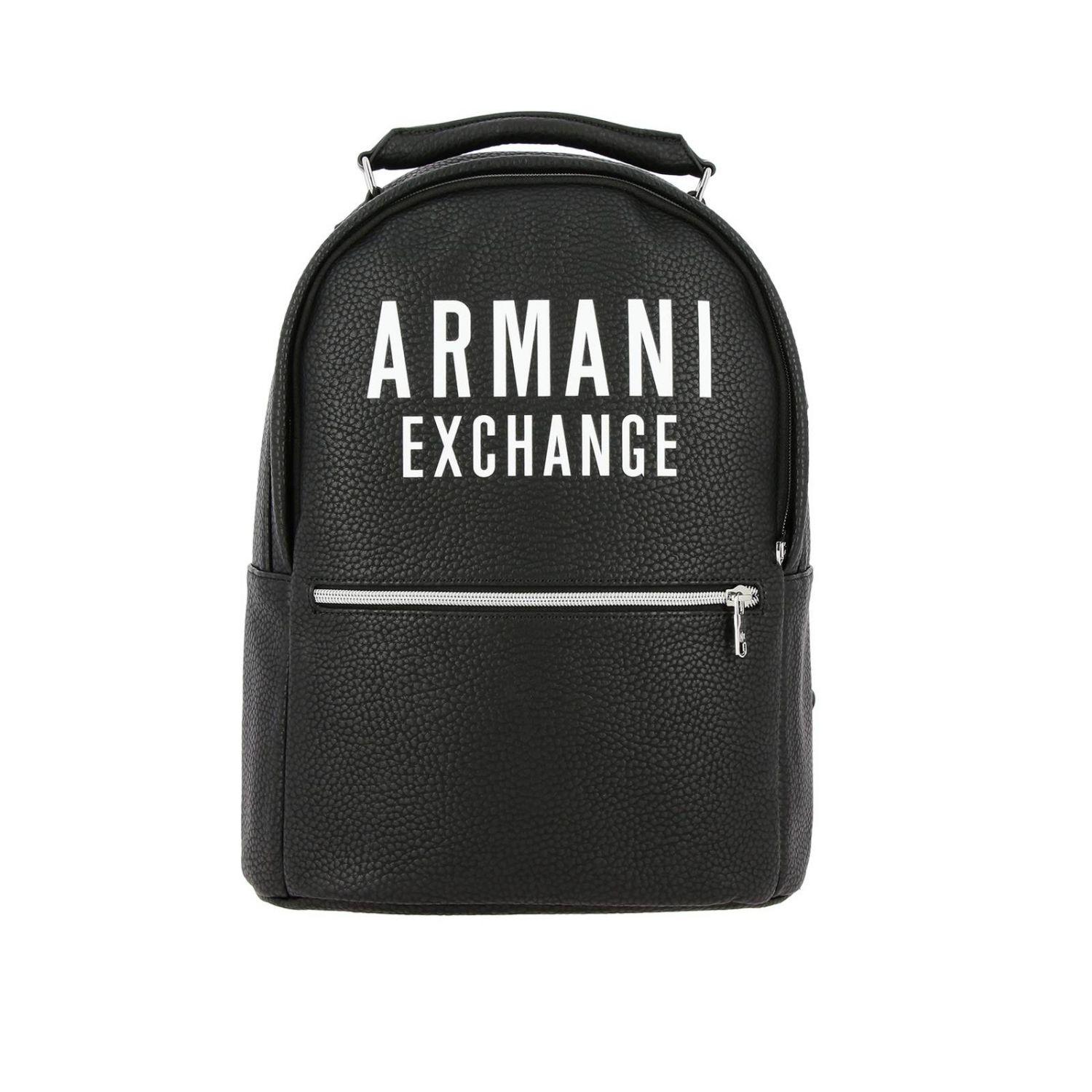 armani exchange leather backpack