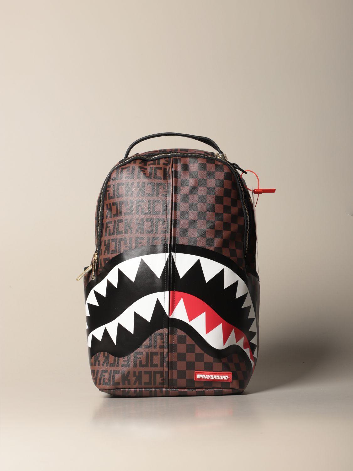 SprayGround Men Shark Backpack (Brown) 