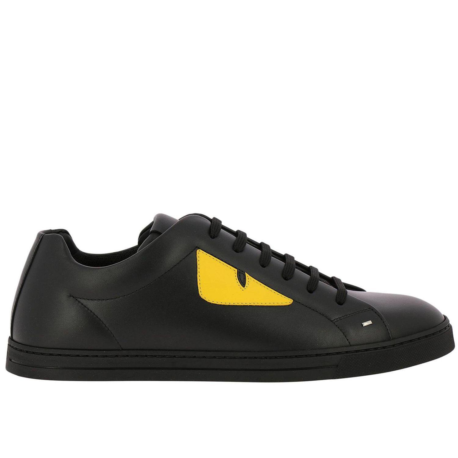 Fendi Monster Eyes Sneakers In Genuine Leather Lace-up With Maxi Eyes Bag  Bugs in Black for Men | Lyst