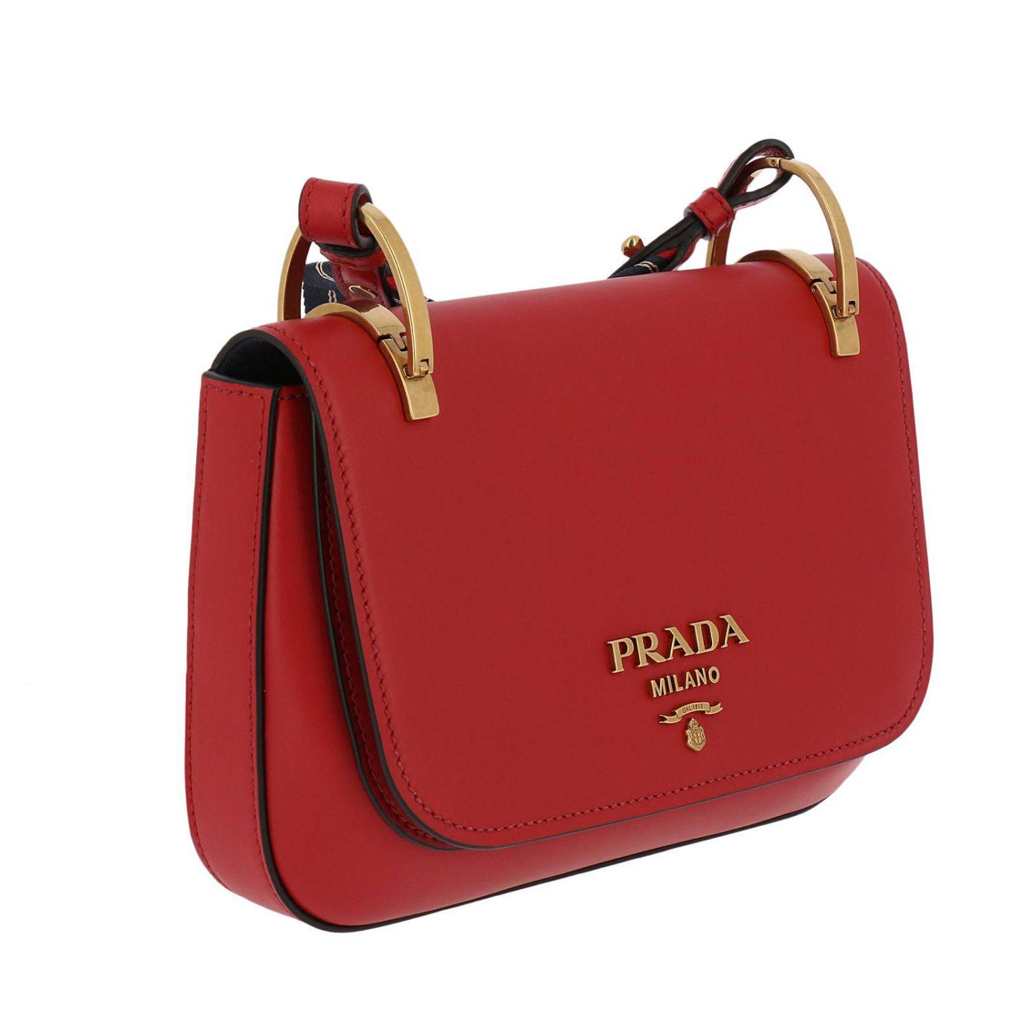 Prada Leather Crossbody Bags Shoulder Bag Women in Red - Lyst