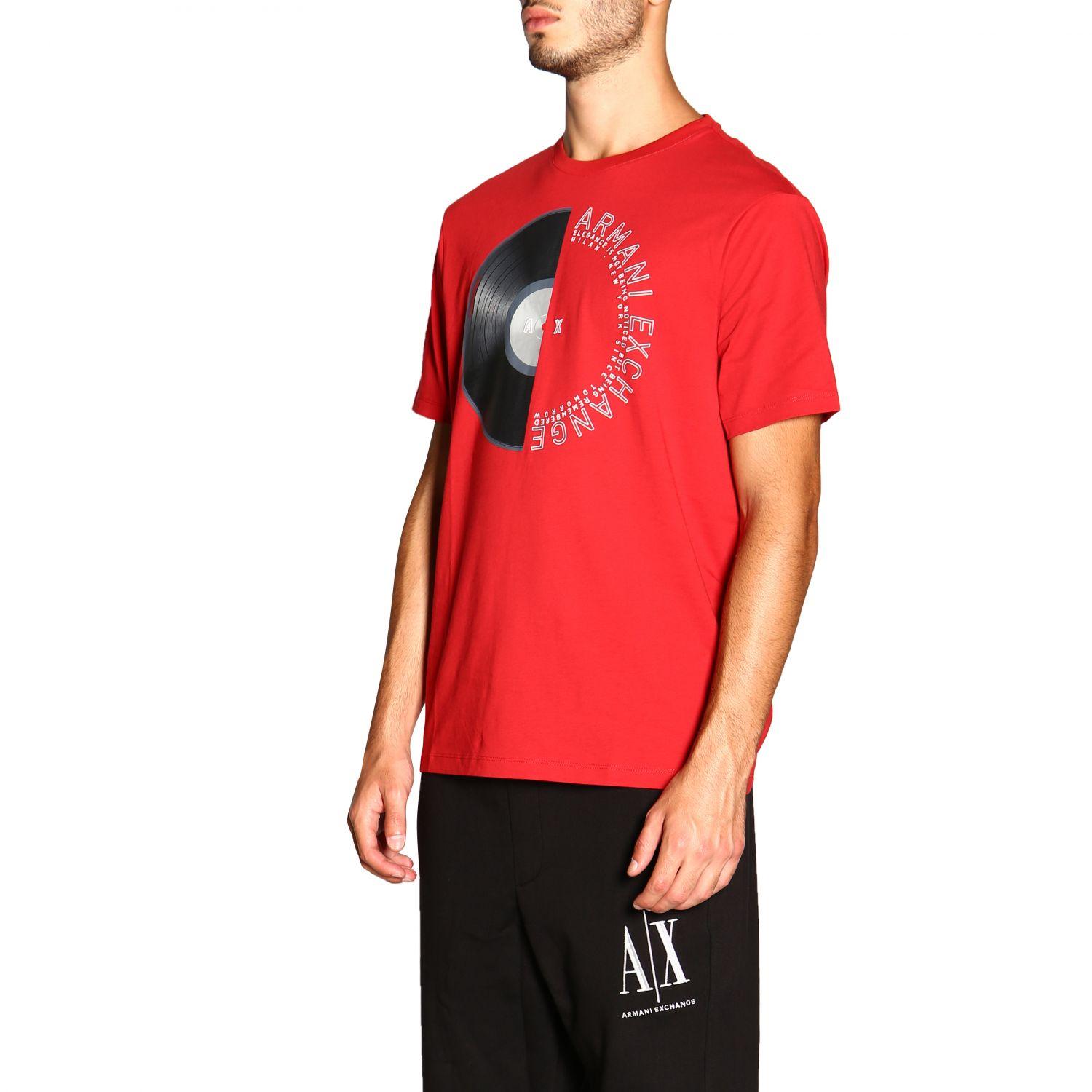 red armani exchange shirts