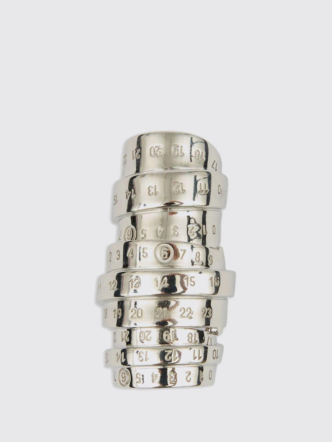 ダブルリング シルバー ☆ MM6 Maison Martin Margiela MM6 by Maison Martin Margiela Silver Tubing Ring in White