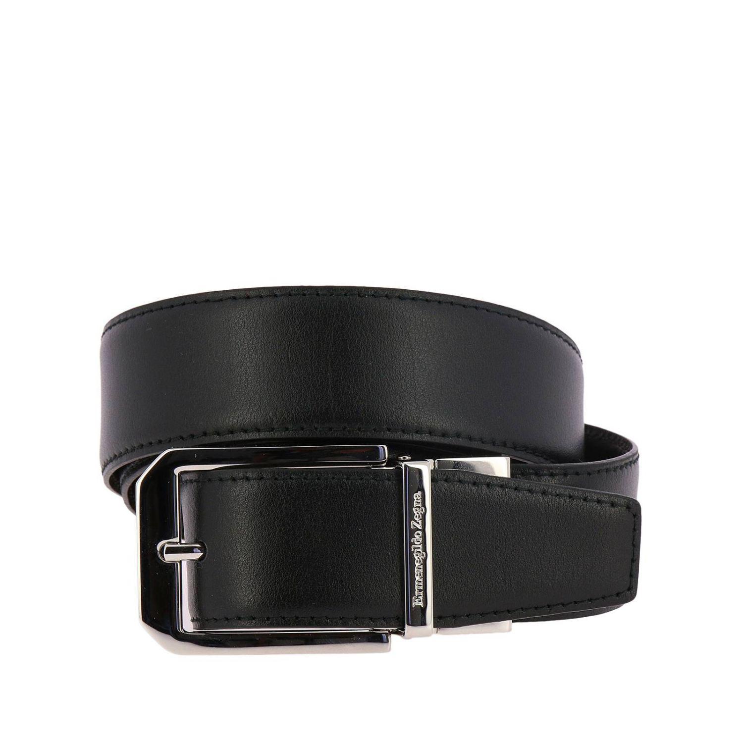Ermenegildo Zegna Leather Belt Men in Black for Men - Lyst