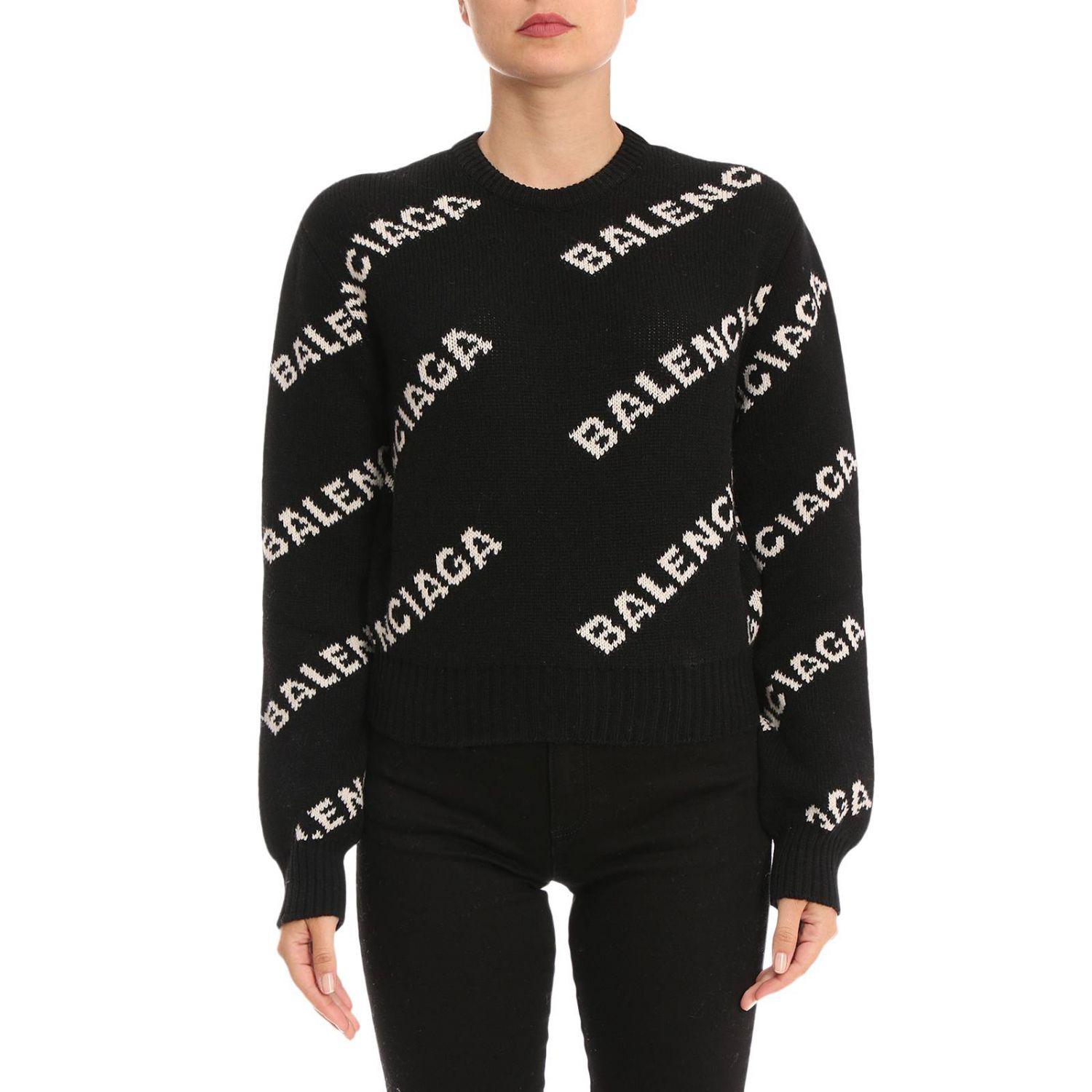 Balenciaga Sweater Women in Black - Lyst
