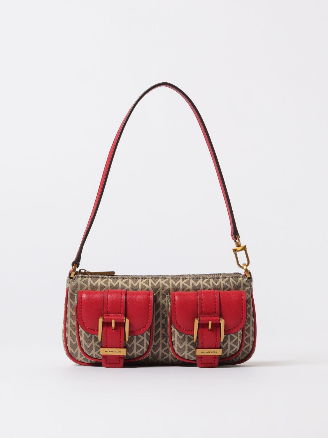 Kors Schultertasche Michael Kors Tasche Rot WeiÃƒÂŸ Leder