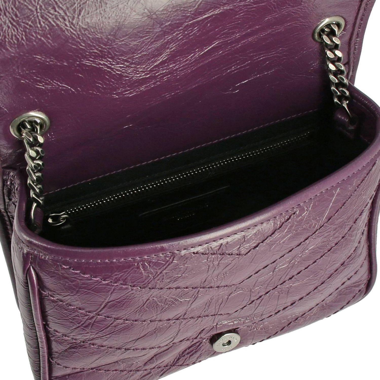 Saint Laurent Niki Monogram Ysl Bag In Fancy Leather in Plum (Purple