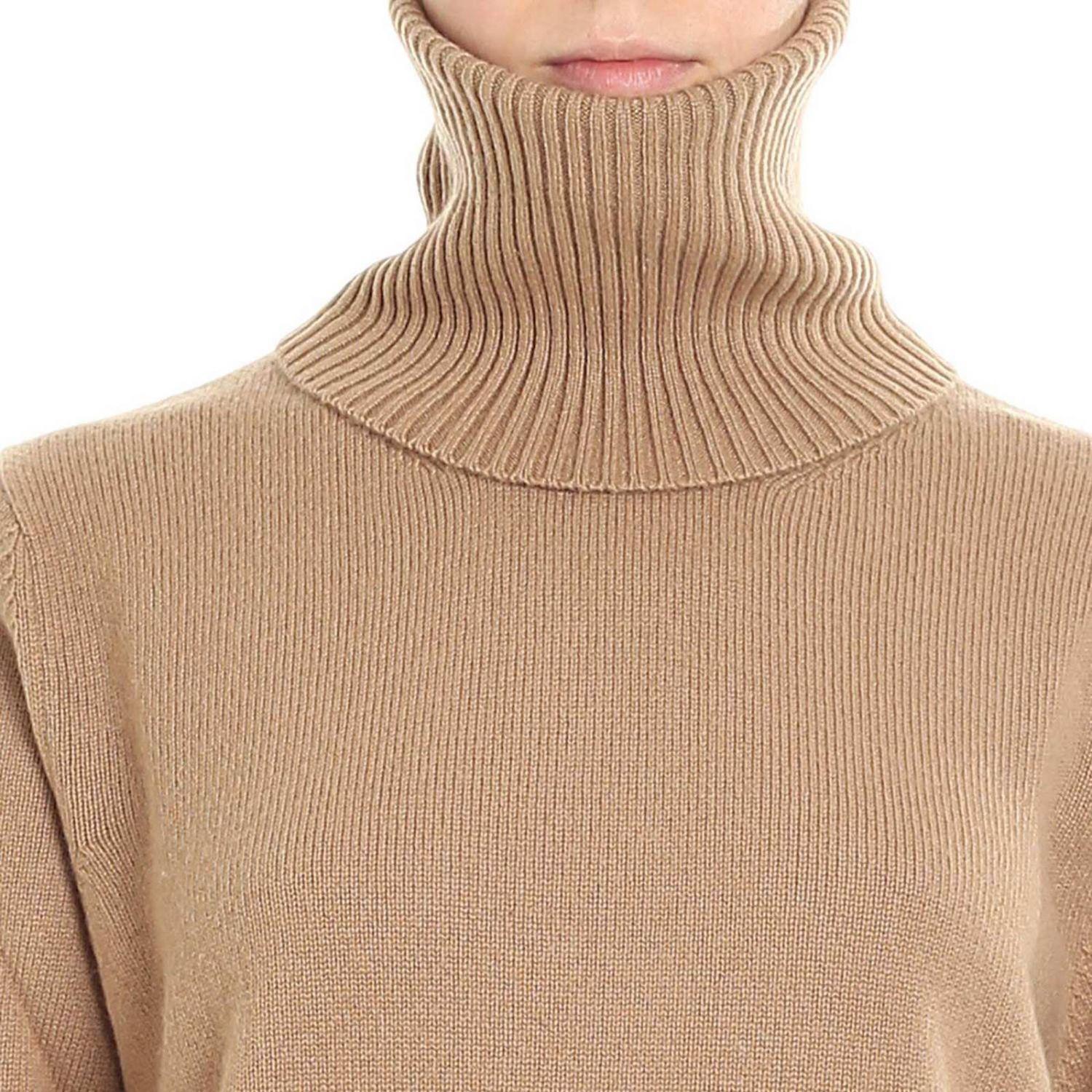 DSquared² Wool Camel Color Crop Turtleneck Sweater in Natural - Lyst