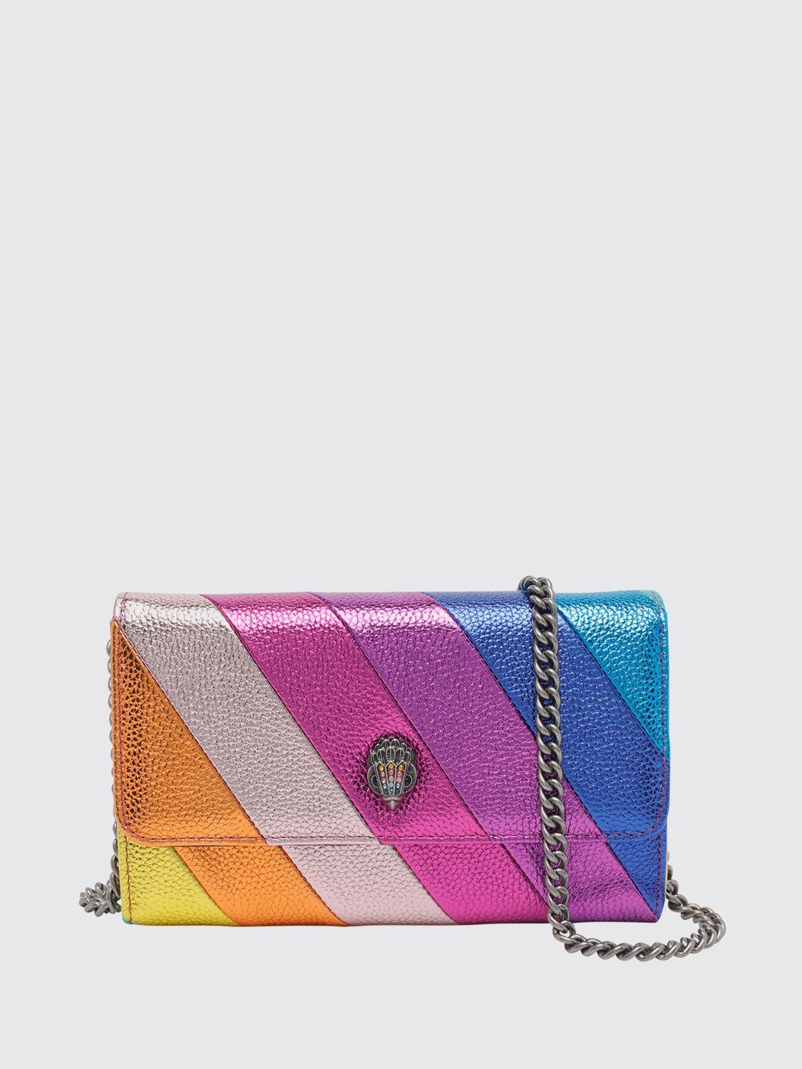 Mily Pochette A Forma Di Cuore Con Tracolla - Borsa Da Sera In Pelle Scamosciata Viola Con Strass, Catena Staccabile 120 Cm - 4
