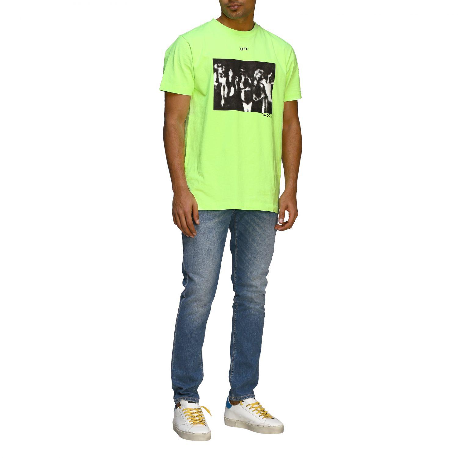 Off White c o Virgil Abloh Neon Arrow T shirt in Green for Men Lyst