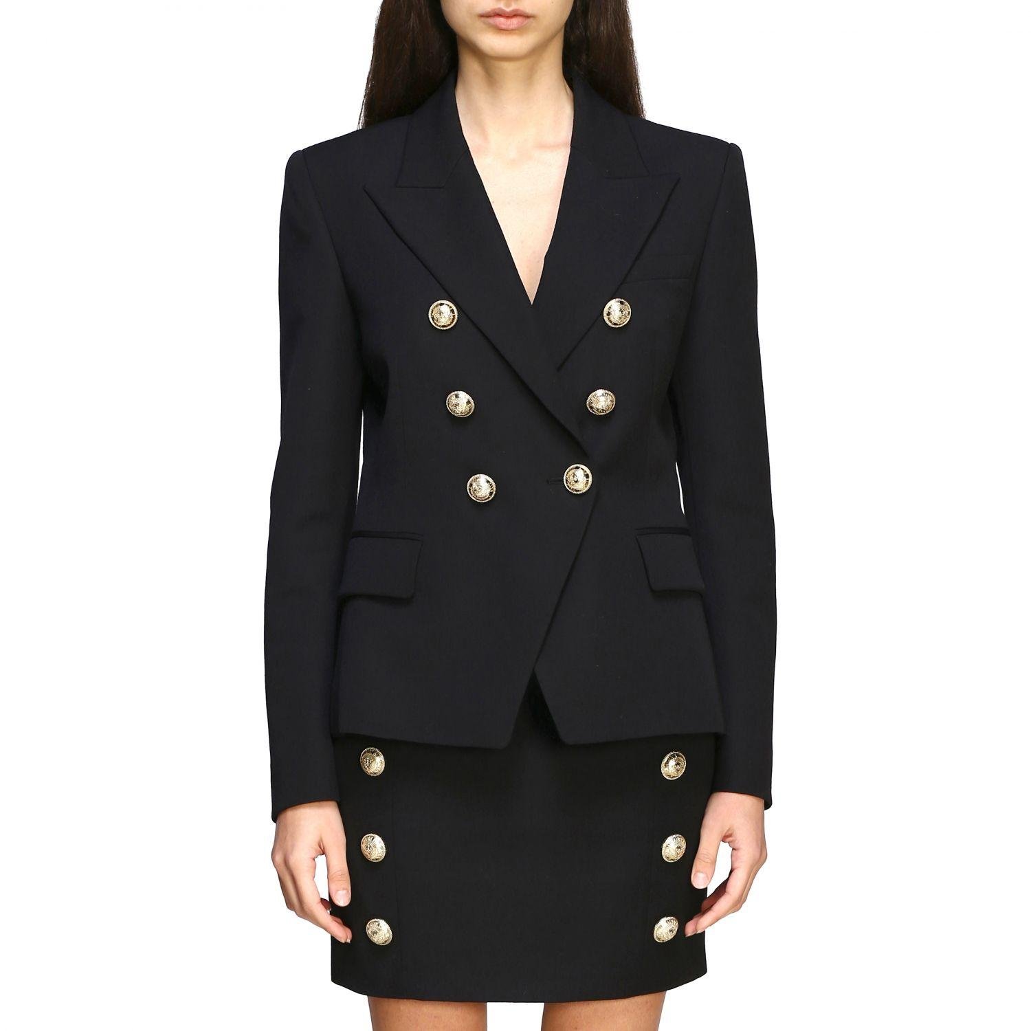 Balmain Double-breasted Jacket With Jewel Buttons in Black - Save 29% ...