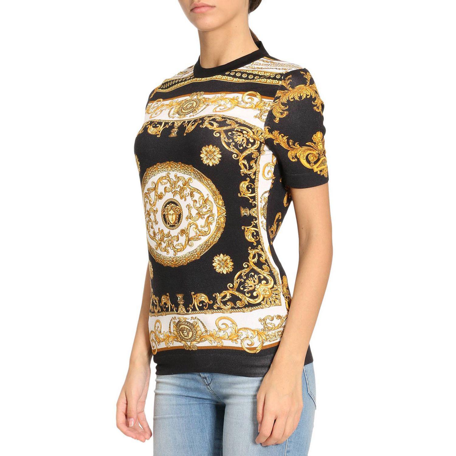 black and gold versace shirt womens