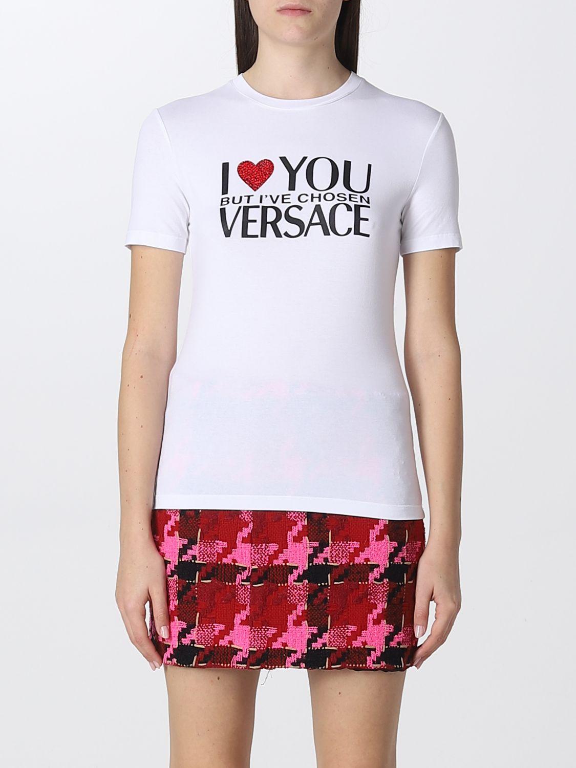 Versace T-shirt With I Love You But I've Chosen Print in White | Lyst