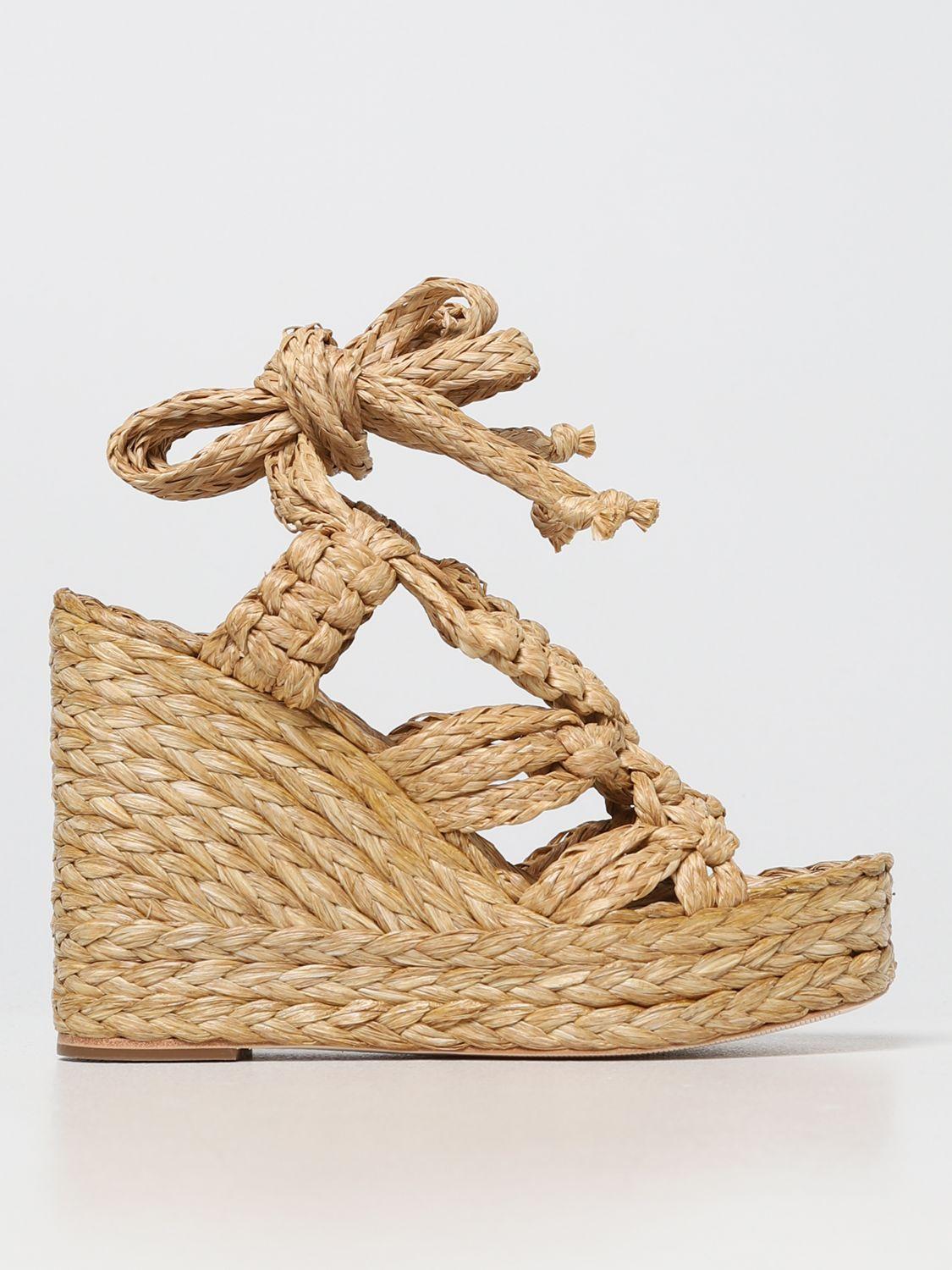 Paloma Barceló Camino Wedge Sandals In Raffia in Natural | Lyst