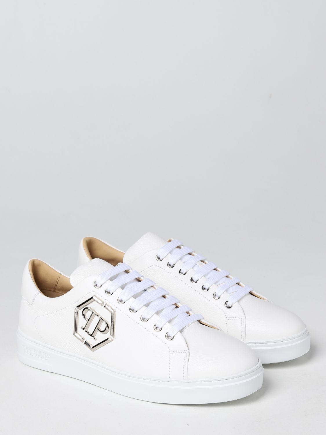 Philipp Plein Sneakers In Grained Leather in White for Men | Lyst