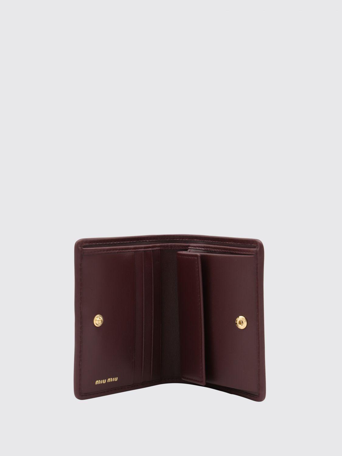 miumiu archive mini wallet dark brown