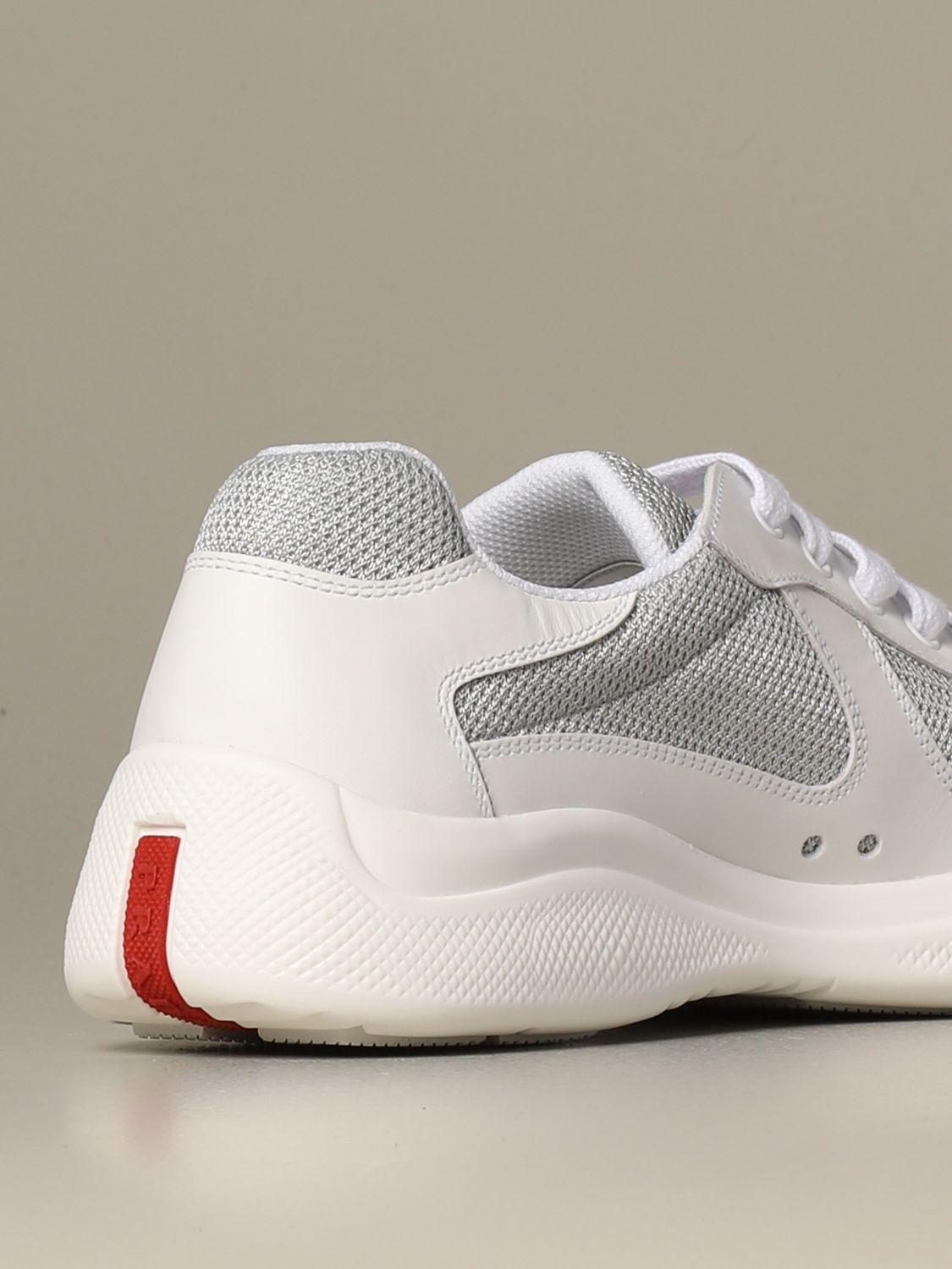 white patent prada trainers