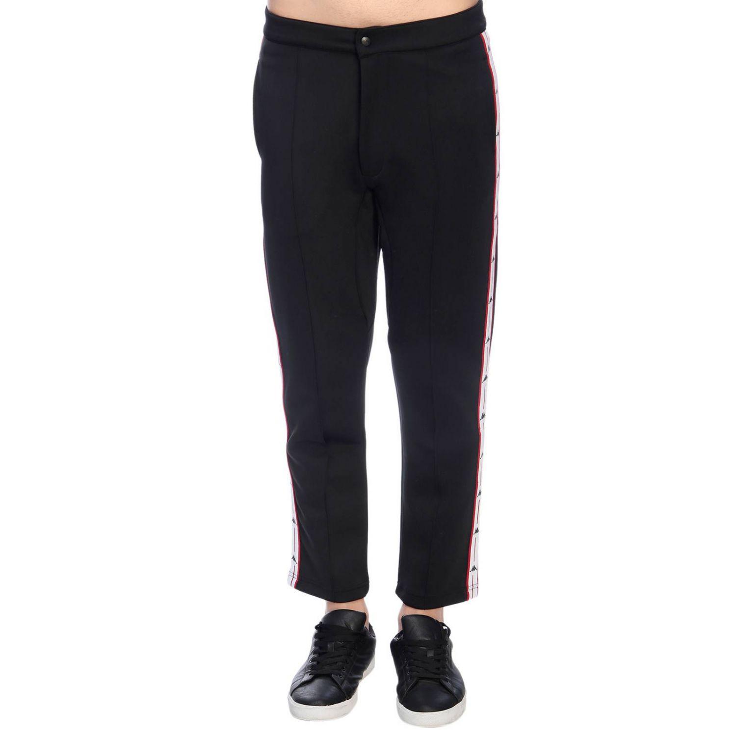 Kappa Pants Men in Black for Men - Lyst