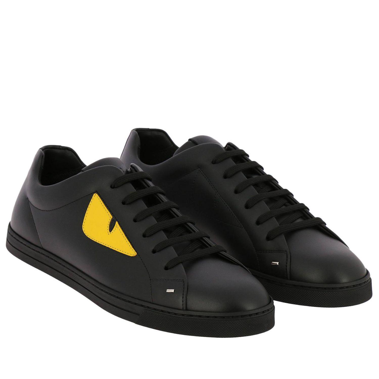 Fendi Monster Eyes Sneakers In Genuine Leather Lace-up With Maxi Eyes Bag  Bugs in Black for Men | Lyst