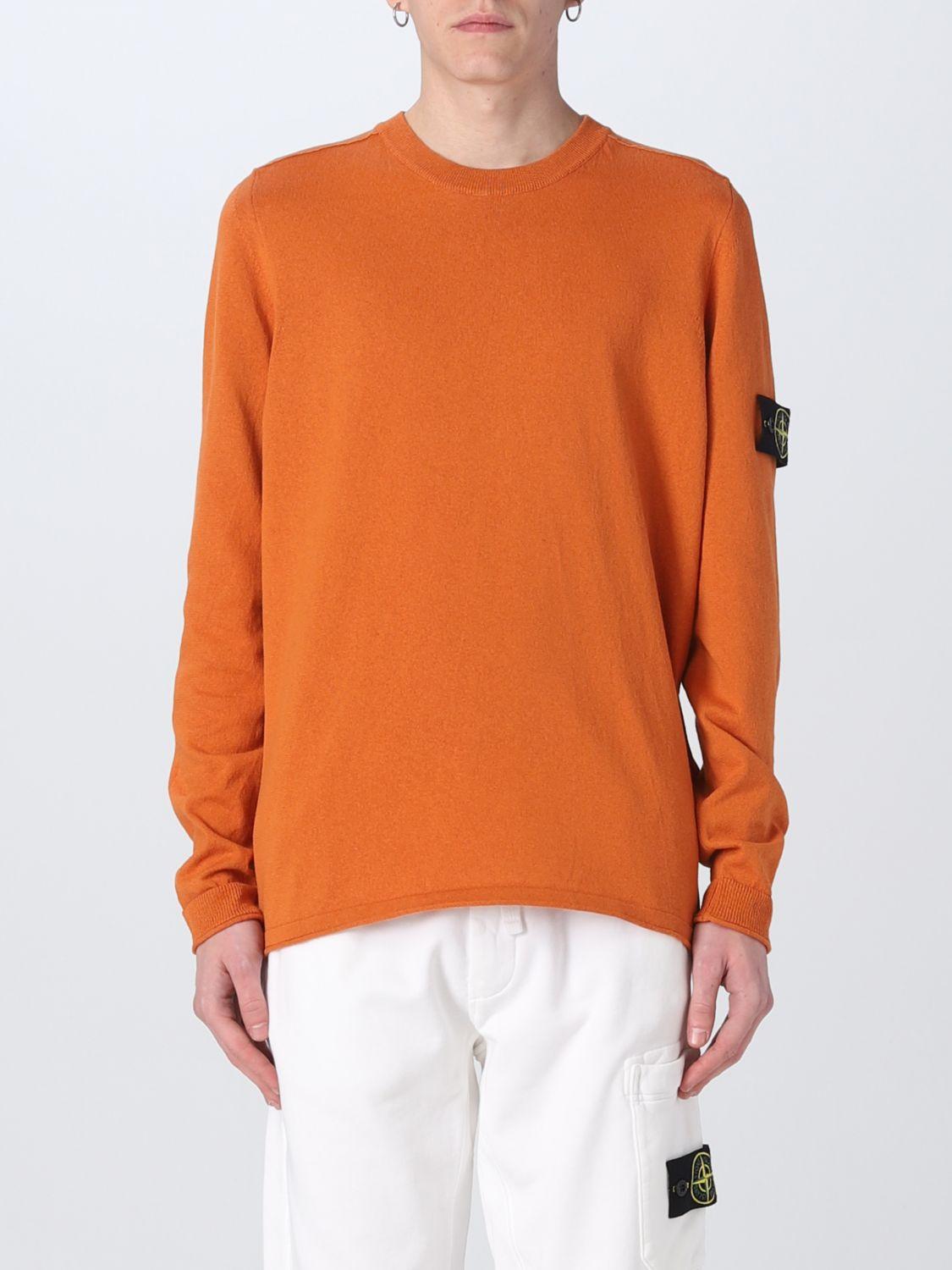 Stone Island Sweater in Orange for Men | Lyst