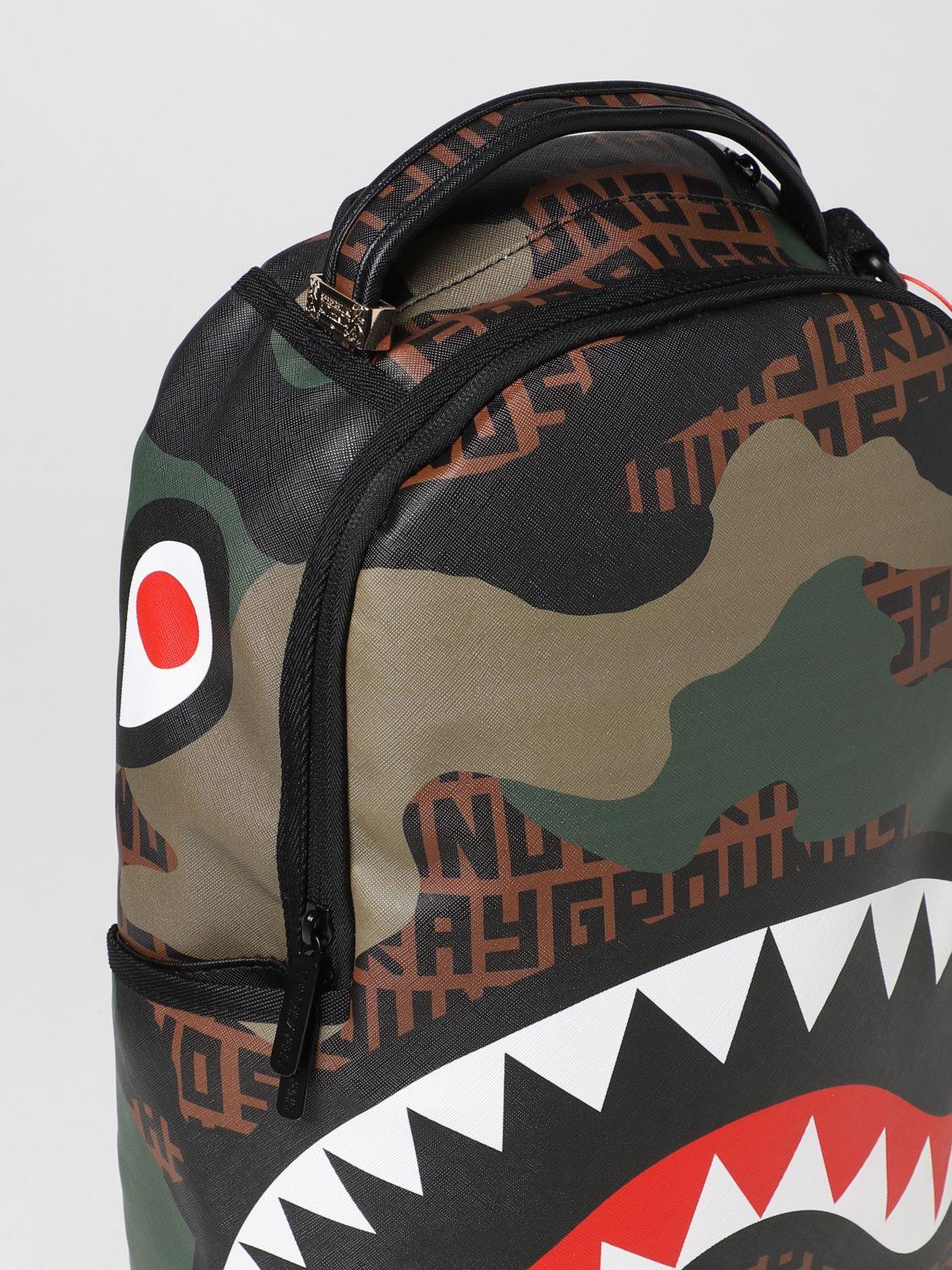 Sprayground Checkered Shark Backpack, Camo