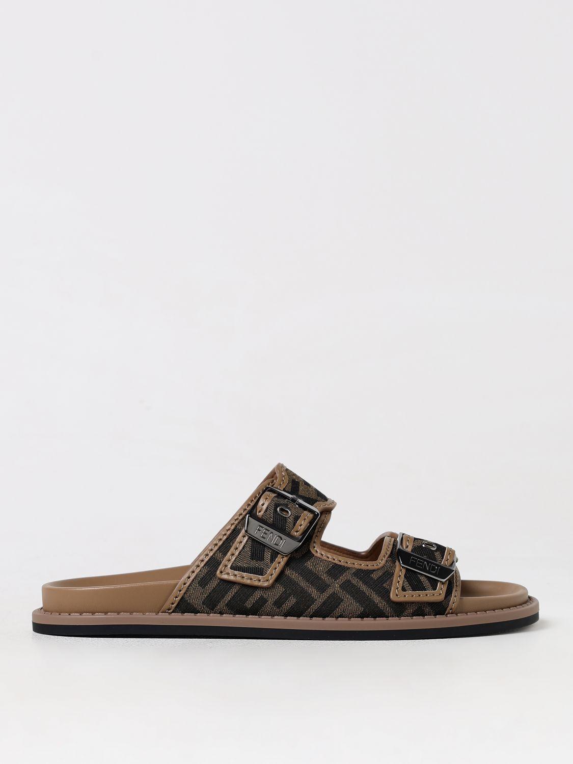 サンダル FENDI Men Sandals Sand 7X1674AF5T F1OOF フェンディ ダイアゴナル サンダル ファブリック ブラウン | Fendi