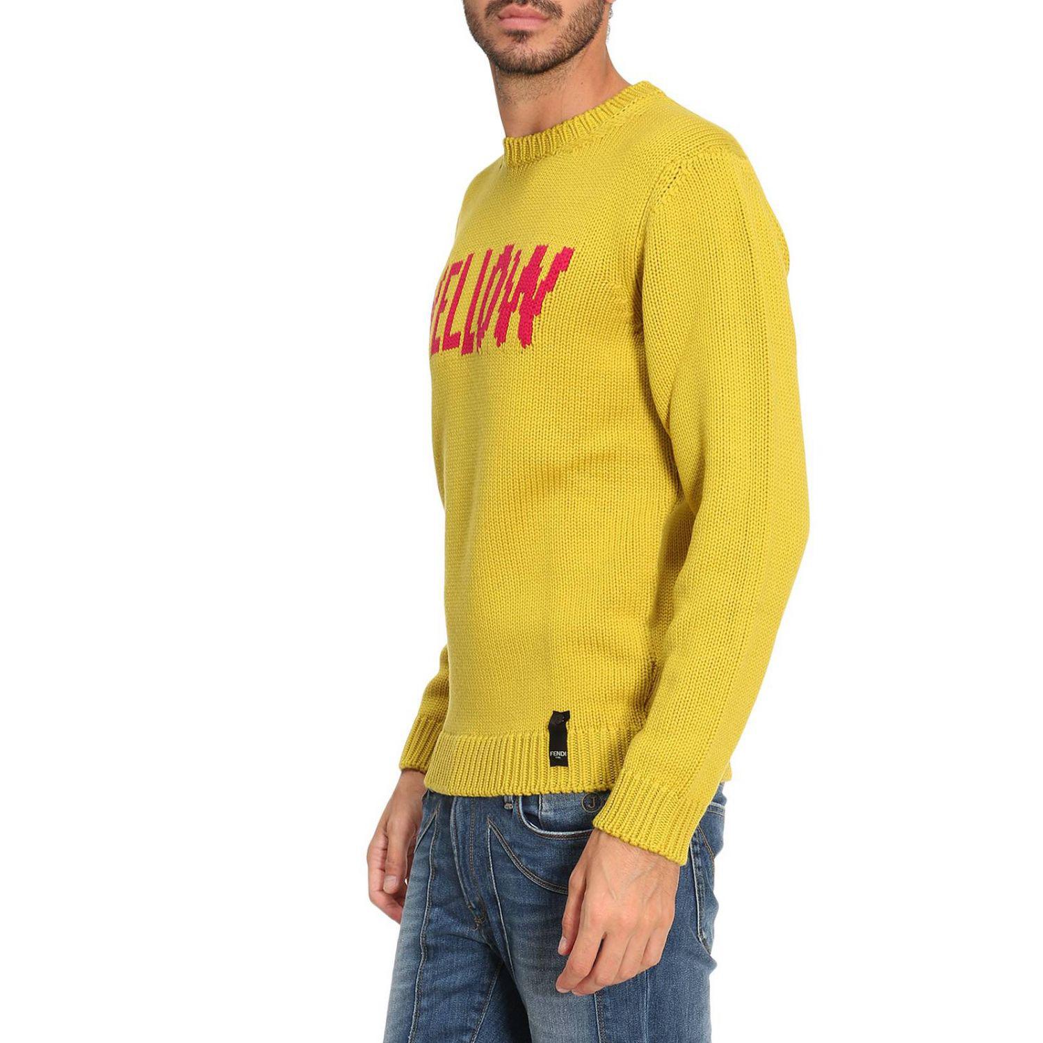 Fendi Wool Sweater Men in Yellow for 