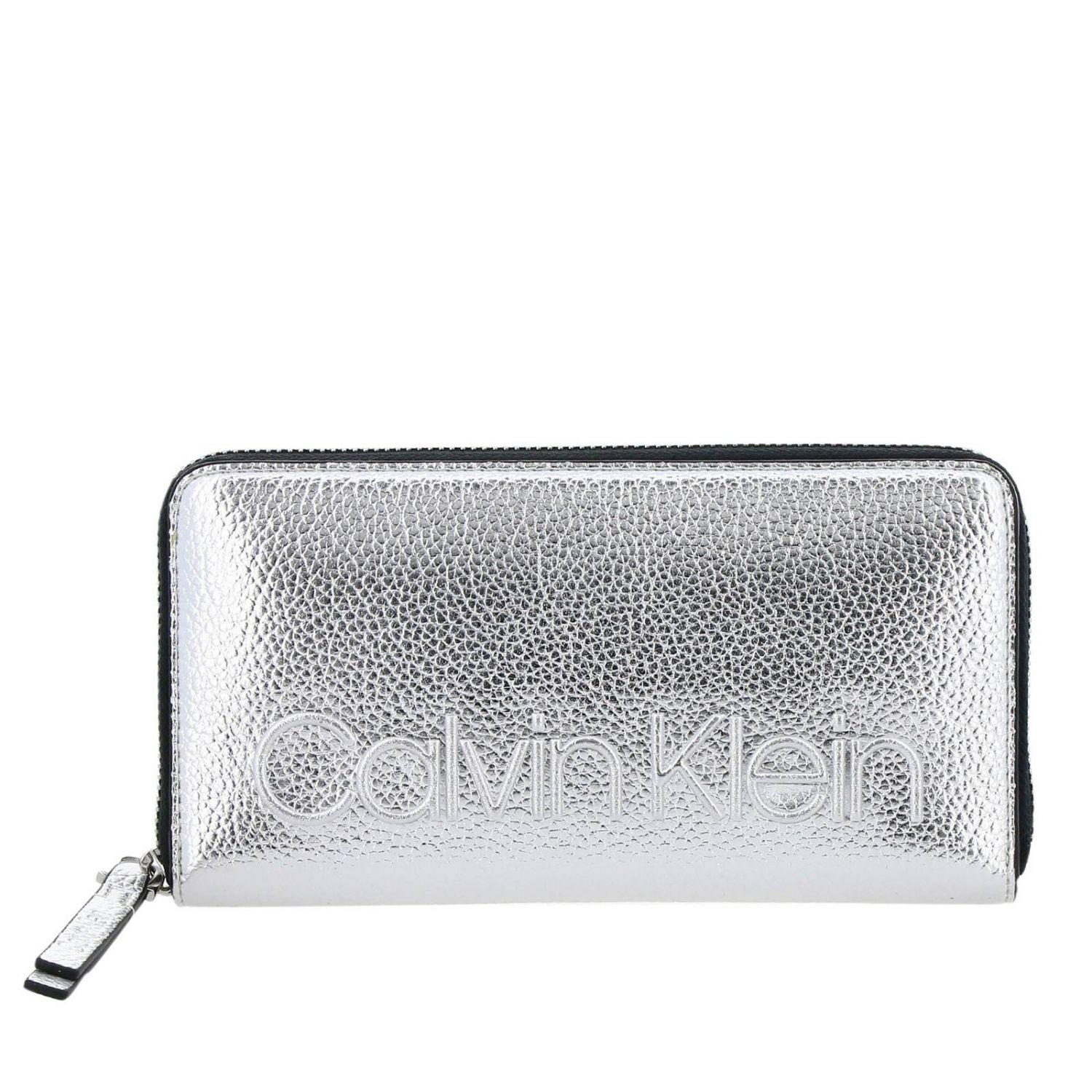 calvin klein silver wallet