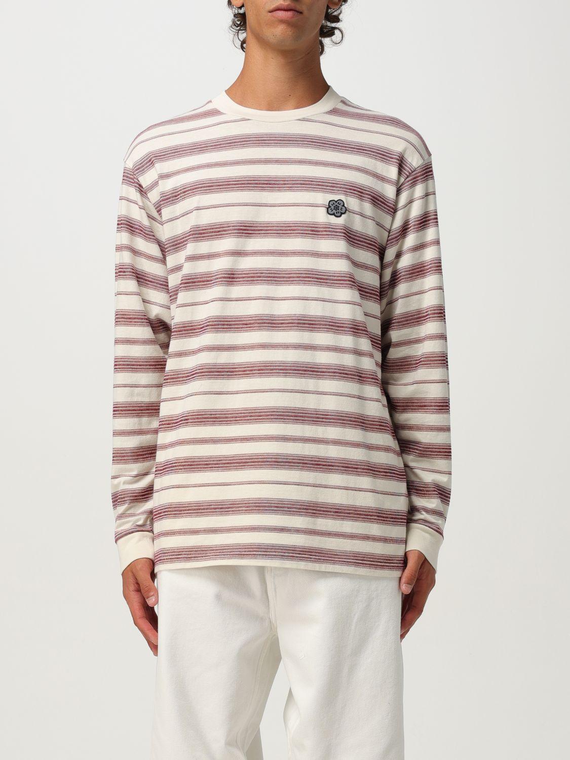 Tシャツ・カットソー KENZO Men Long Tops FF55PU7083CB 02 WHITE KENZO Men's K-Logo T-Shirt - White - S | Coggles
