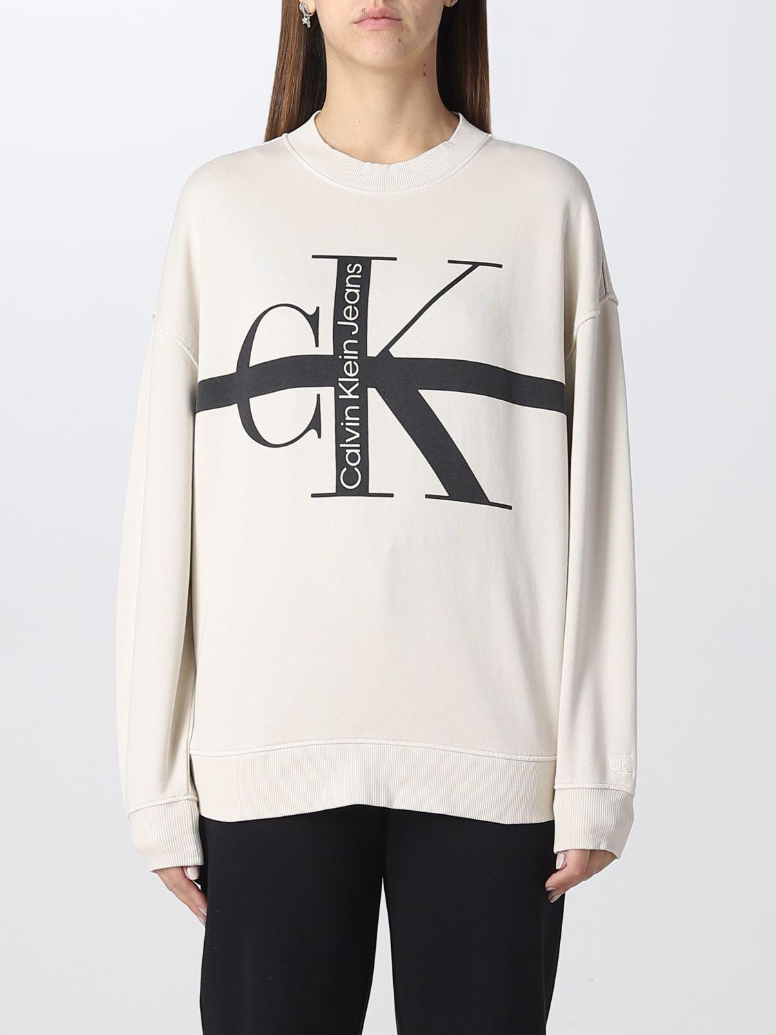 Calvin Klein Sweatshirt in Natural | Lyst