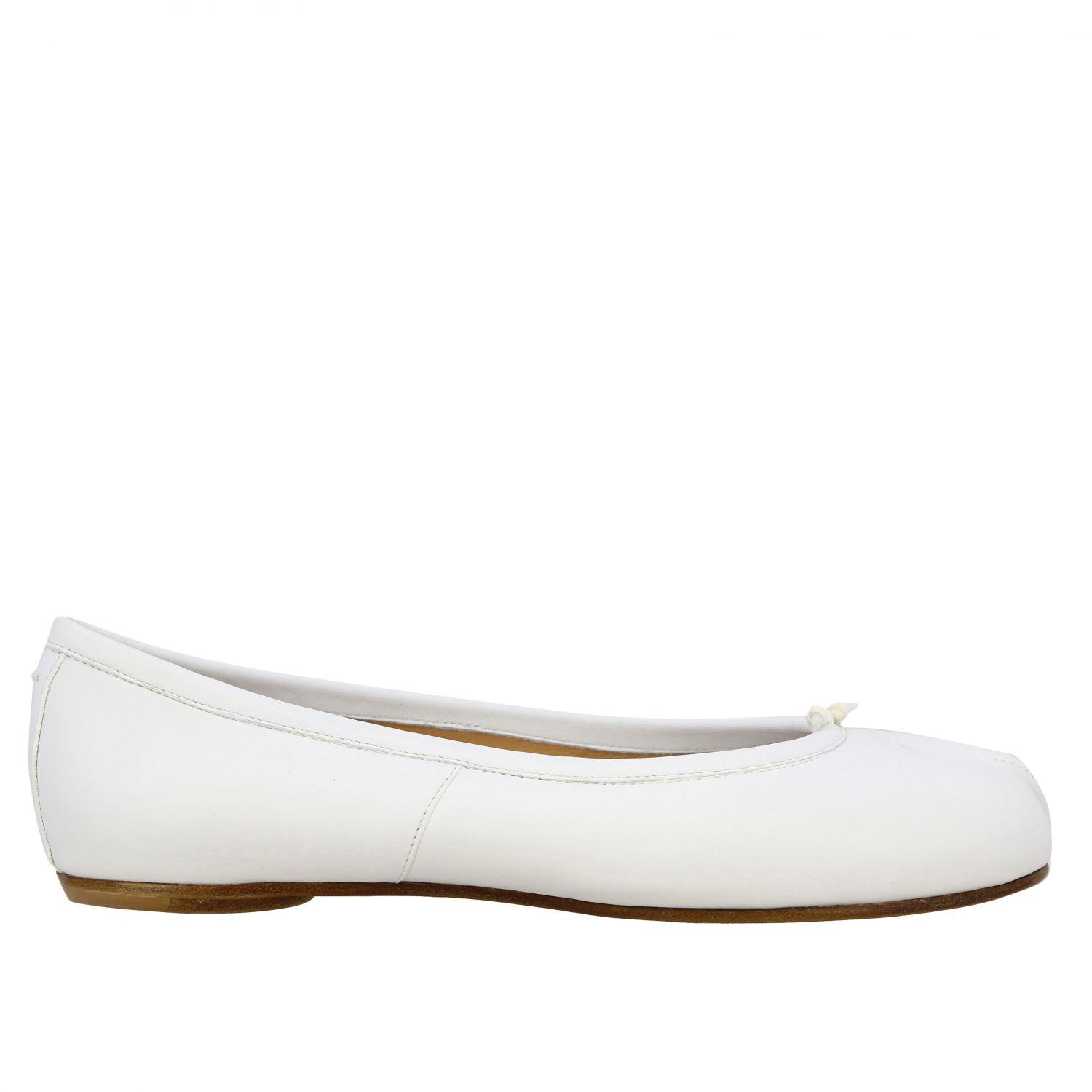 Maison Margiela Leather Tabi Ballet Flat in White - Save 68% - Lyst