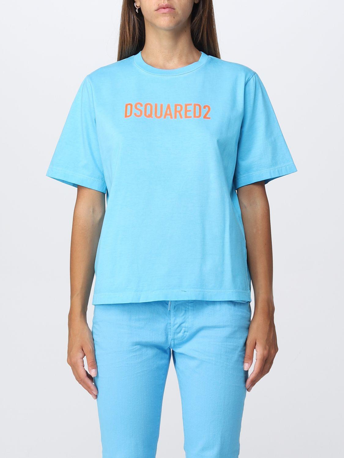 DSquared² T-shirt Woman in Sky Blue (Blue) | Lyst