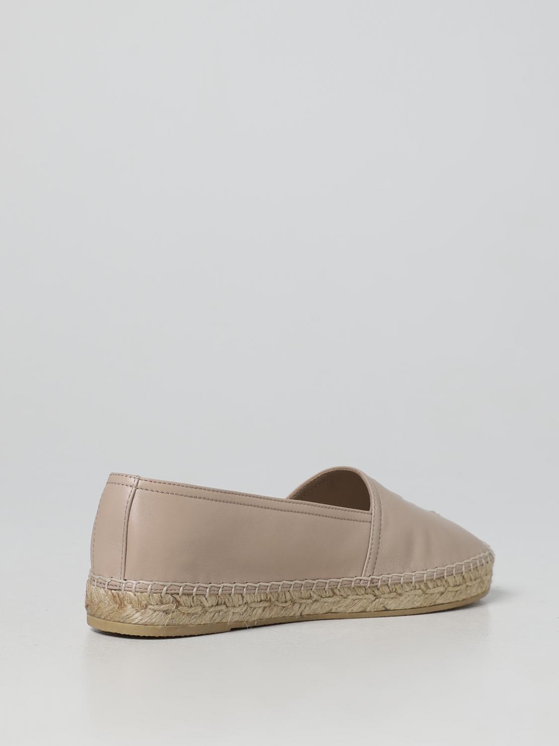 Saint Laurent Tan Gray Suede Espadrilles SAINT LAURENT Cassandre logo-embossed leather espadrilles  main image 4