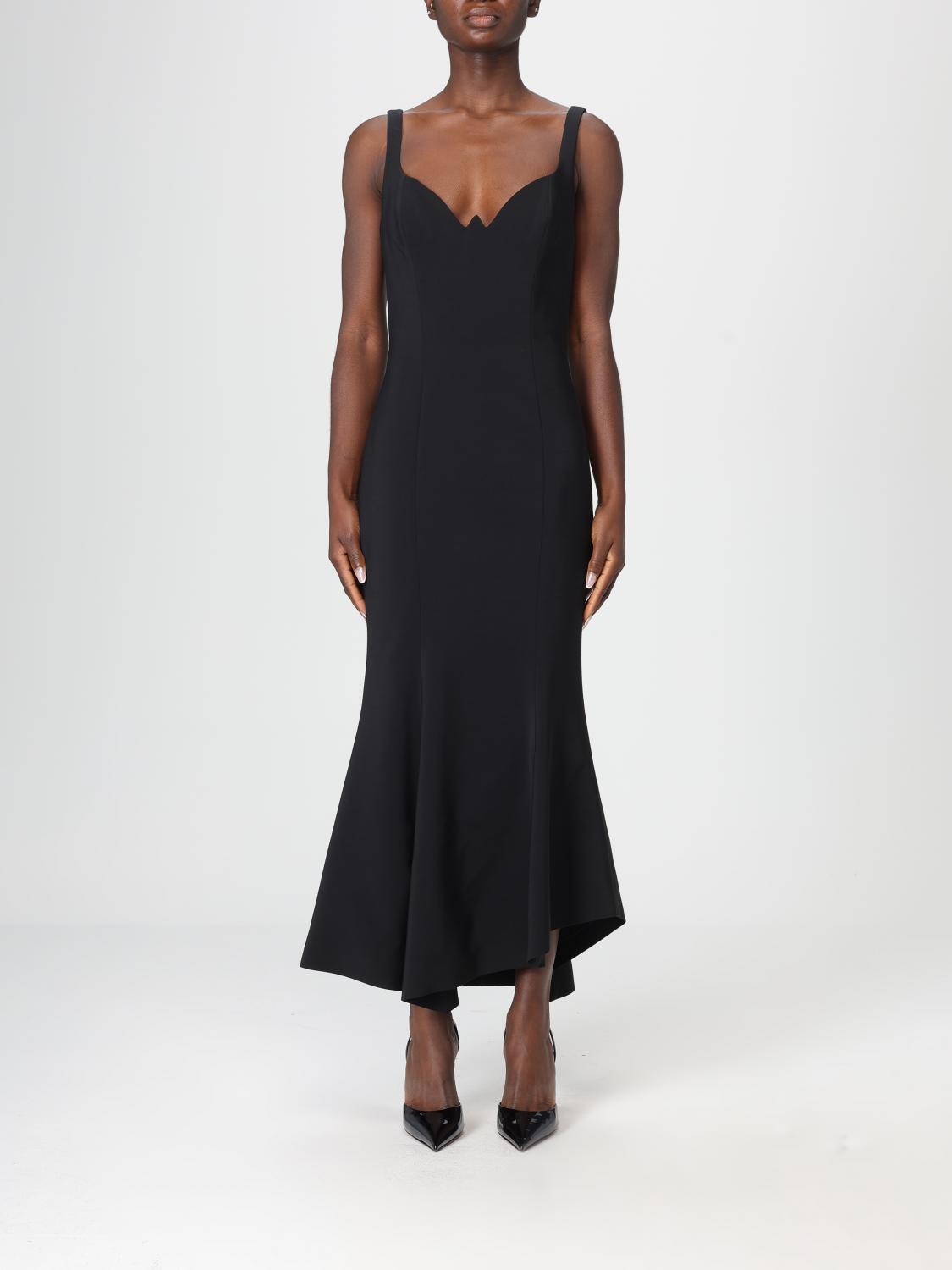 black mermaid dress short ALEXANDRE VAUTHIER WOMEN V-Neck Mini Dress Black  MAISONDEFASHION.COM