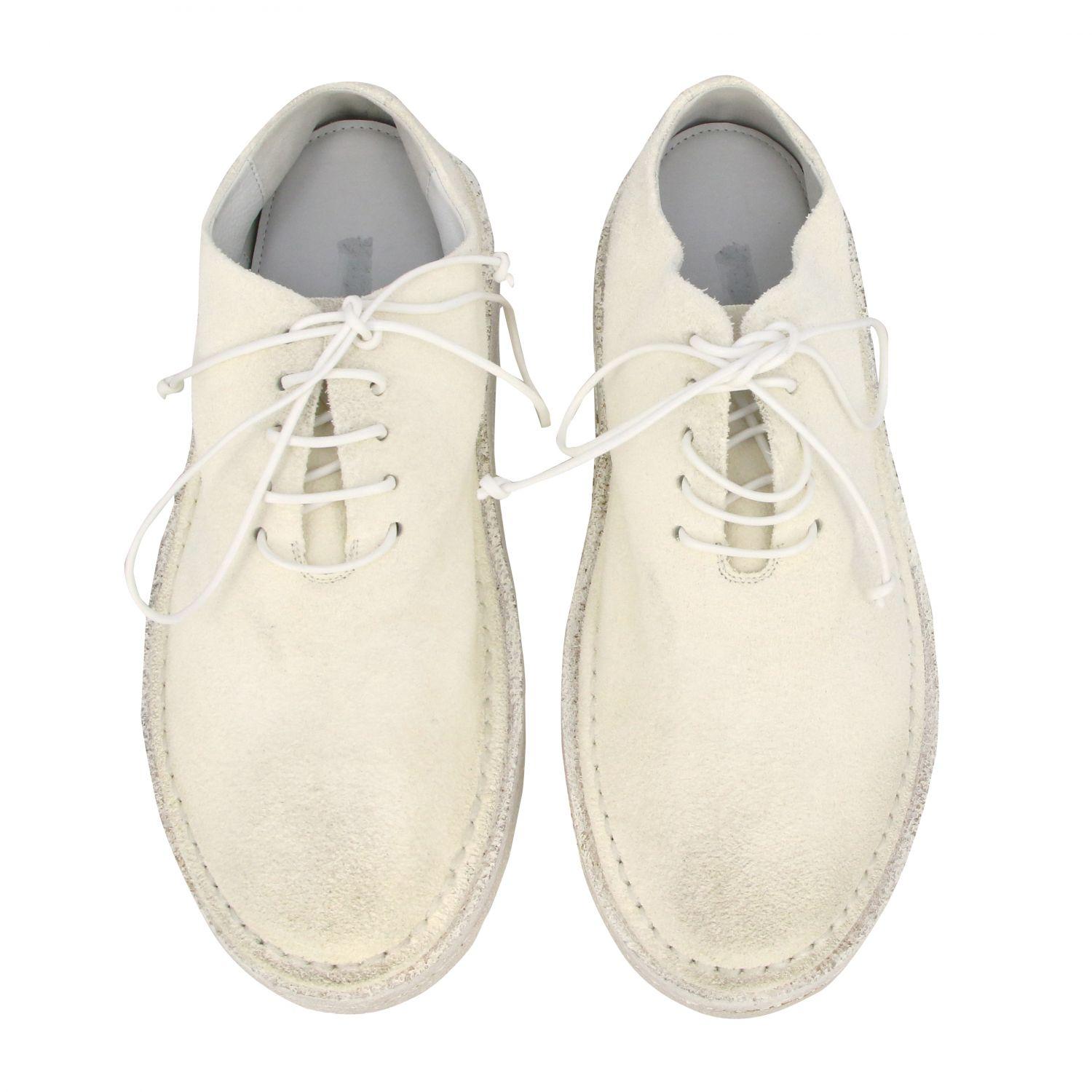 Marsèll Leather Sancrispa Laced Shoe In Suede in White for Men - Lyst