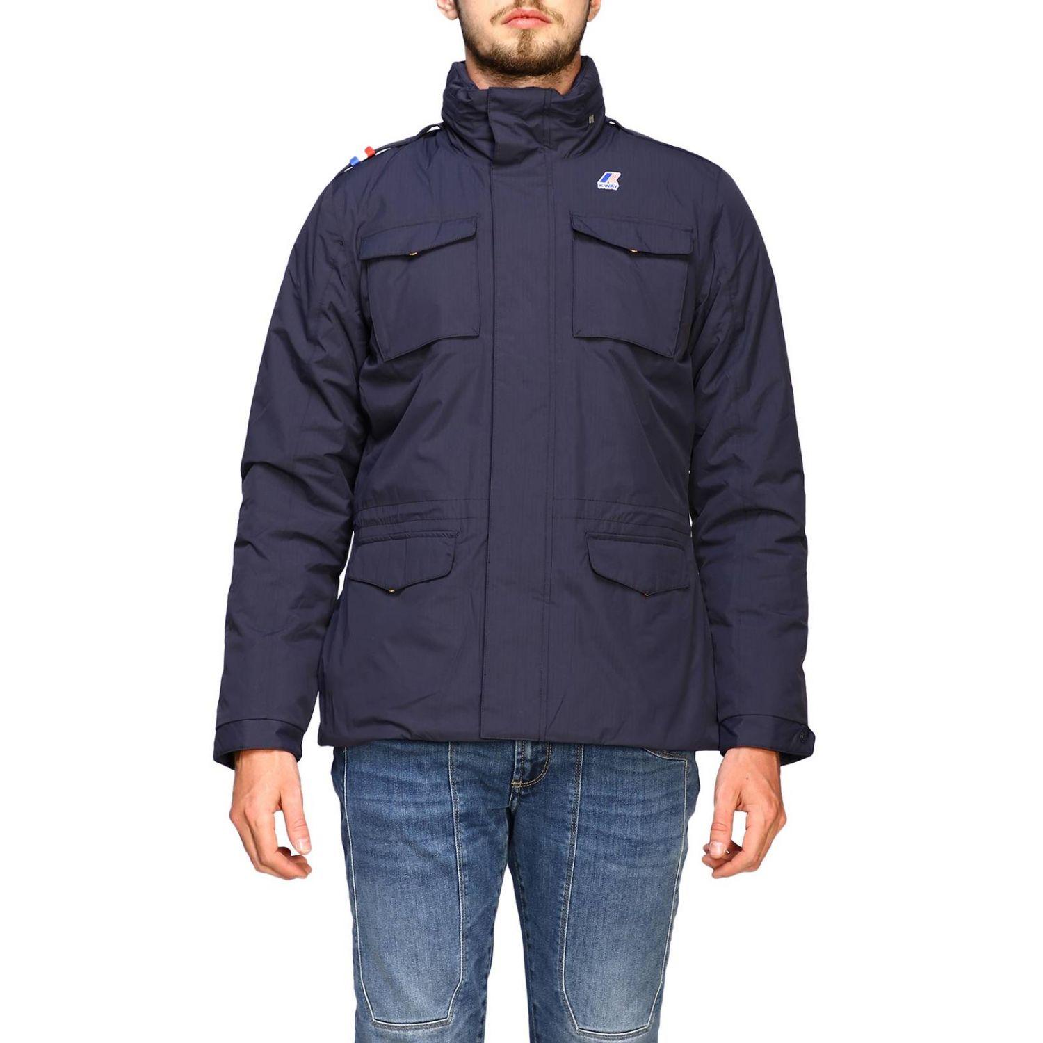 K-Way Synthetic Men's Jacket in Blue for Men - Lyst