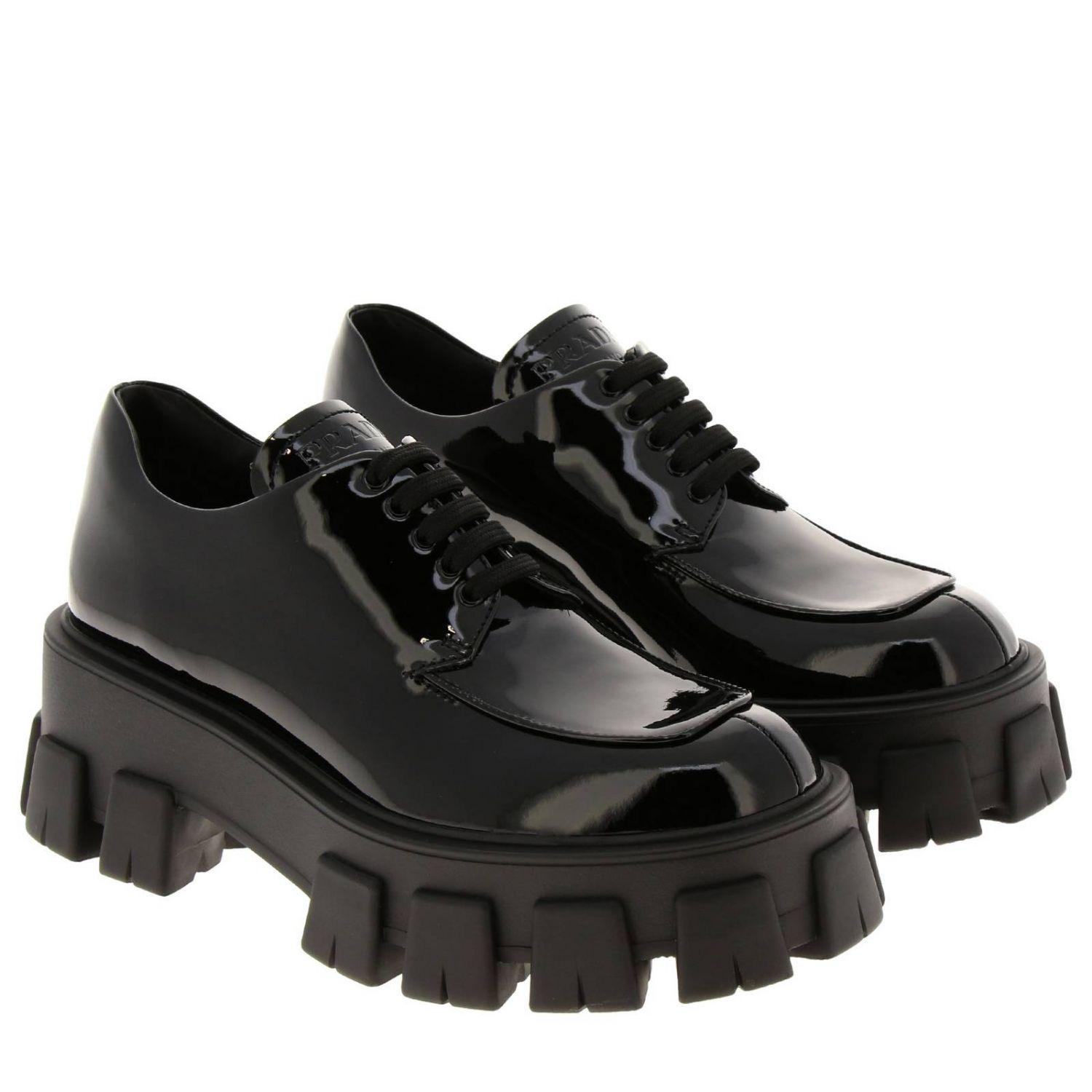 Prada Women's Oxford Shoes in Black | Lyst