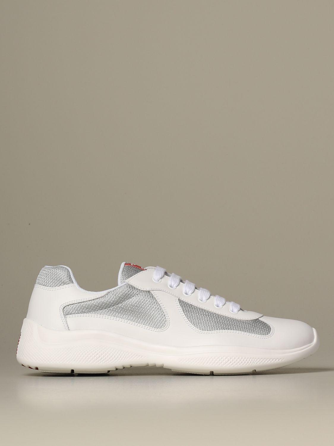 prada platform white sneakers
