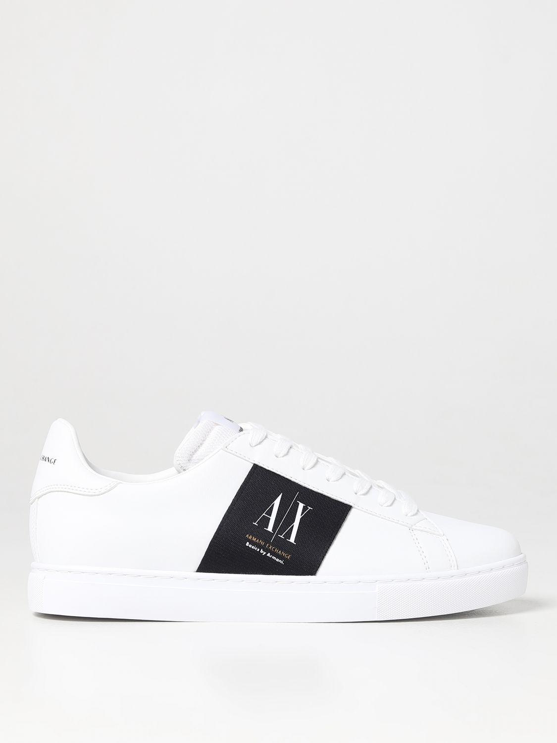 Armani Exchange Suede Stitched Logo Sneakers In Milky White | ModeSens