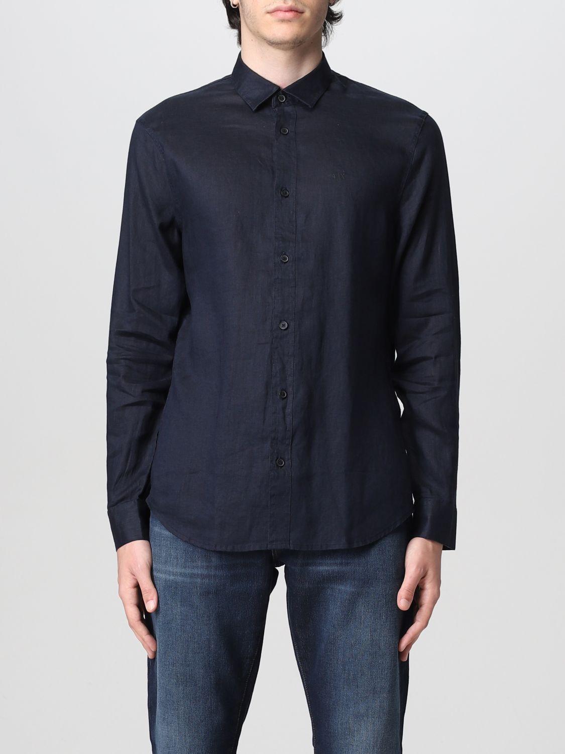 armani shirt blue