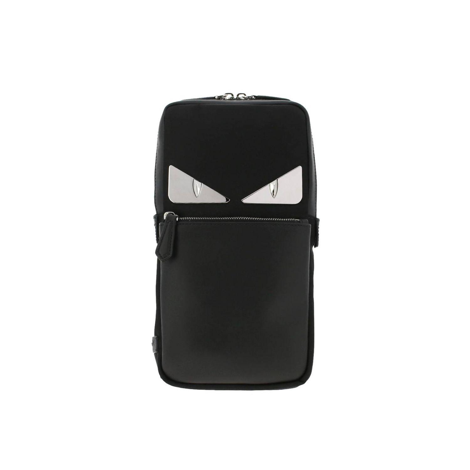 Fendi Monster Eye One-shoulder Backpack In Leather And Nylon With Eyes Bag  Bugs Metallic Application in Black for Men | Lyst