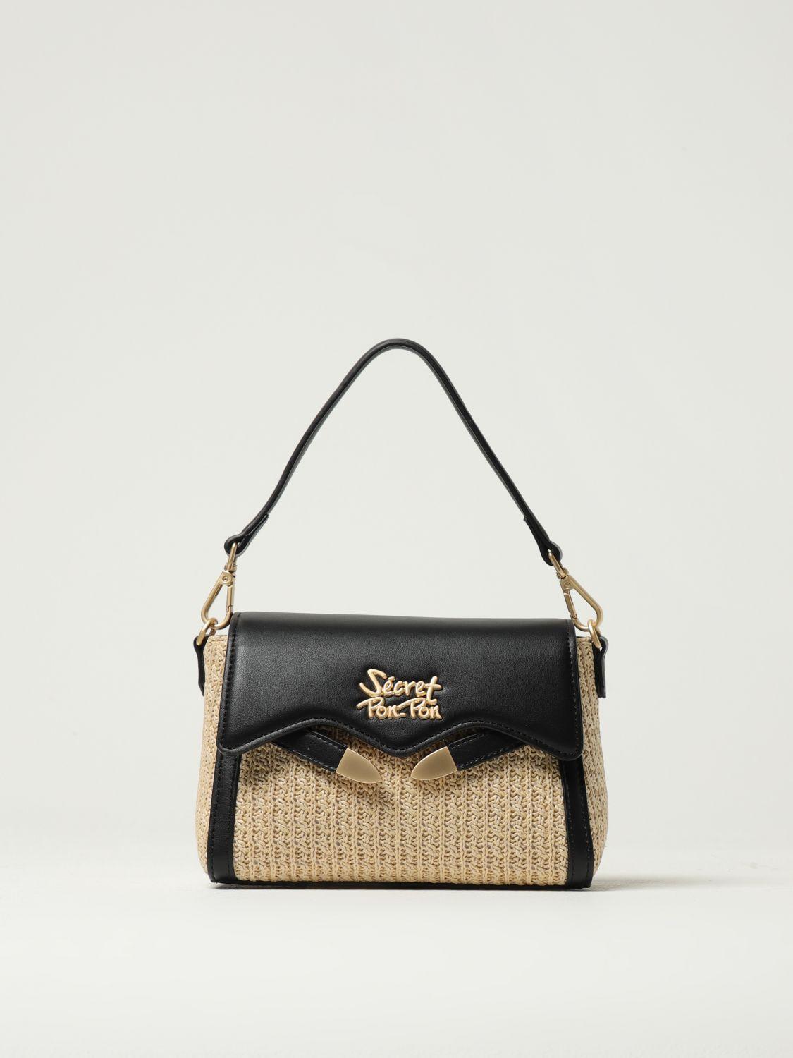 バッグ・カバンその他 SECRET PON-PON Woman Mini bag Black QUIRA GRAIN POUCH BLACK SECRET PON-PON: Shoulder bag woman - Black | Secret Pon-Pon